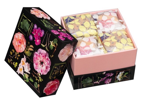 生花をデザインしたパッケージの米菓詰合せ「花のル・コリ」に春限定版 