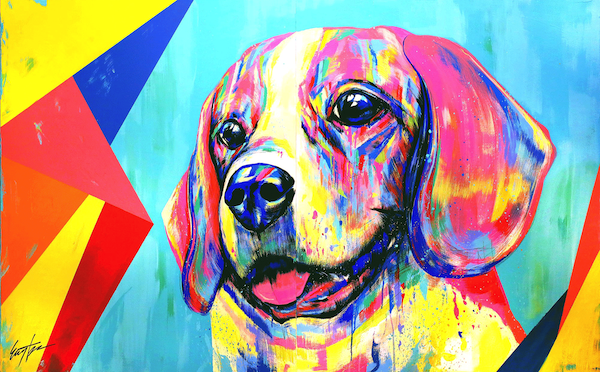 愛犬を世界で一枚の現代アートに！「EIJI TAMURA DOG ART展」広島三越 