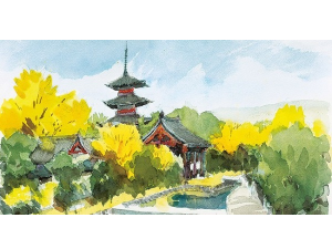 【真作】額装 水彩画 風景画 虹光 町田京子 万座高原 2003年作 絵画 真作】額装 水彩画 風景画 虹光 町田京子 万座高原 2003年作