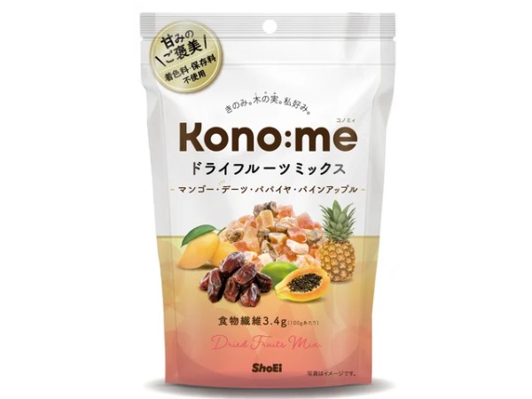 ゴロッと食感が特徴の「Kono:me」シリーズ第3弾、ドライフルーツミックスが登場