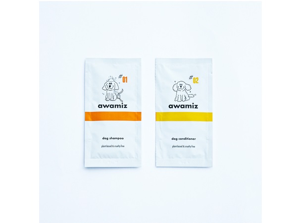 使い切りパウチで手軽に体験！犬用シャンプー「awamiz」お試しパウチセット登場