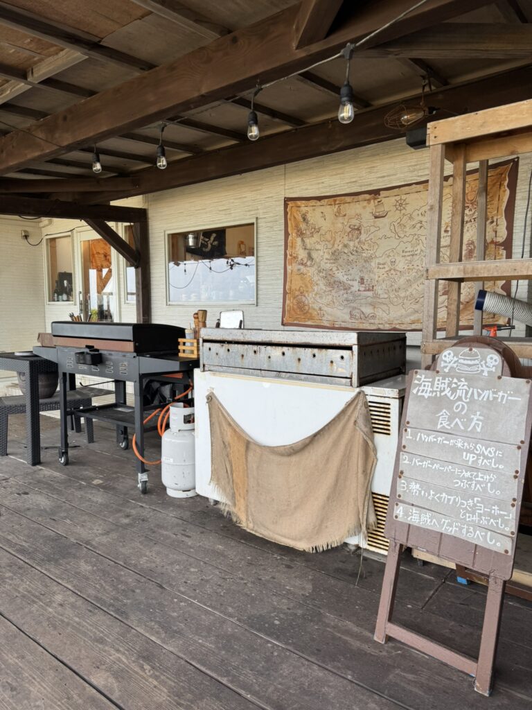 パティを焼く場所の風景