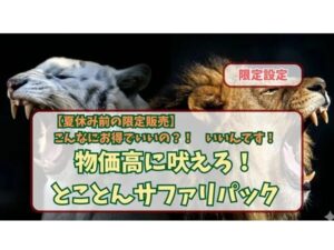 家族で楽しむ「とことんサファリパック」