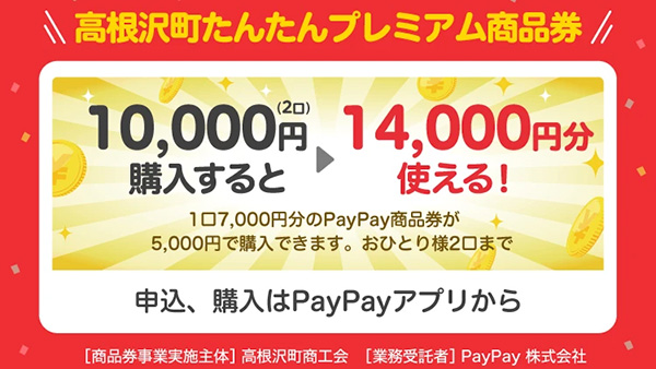高根沢 高根沢町”たんたんプレミアム商品券(デジタル・PayPay)”